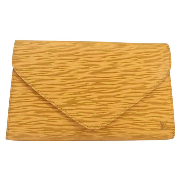 LOUIS VUITTON Epi Art Deco Clutch Bag Yellow M52639 LV Auth 168163