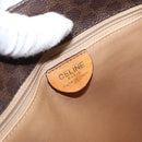 CELINE Macadam Canvas Tote Bag PVC Leather Brown Gold Auth 168166-16