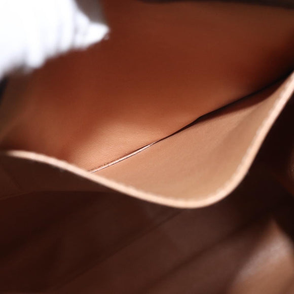 CELINE Macadam Canvas Tote Bag PVC Leather Brown Gold Auth 168166