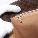 CELINE Macadam Canvas Tote Bag PVC Leather Brown Gold Auth 168166-21