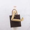 CELINE Macadam Canvas Tote Bag PVC Leather Brown Gold Auth 168166-24