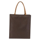 CELINE Macadam Canvas Tote Bag PVC Leather Brown Gold Auth 168166-3