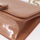 Salvatore Ferragamo Vala Chain Shoulder Bag Patent leather Pink Gold Auth 168168-14
