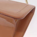 Salvatore Ferragamo Vala Chain Shoulder Bag Patent leather Pink Gold Auth 168168-16