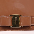 Salvatore Ferragamo Vala Chain Shoulder Bag Patent leather Pink Gold Auth 168168-17