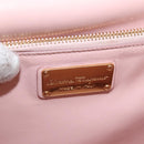 Salvatore Ferragamo Vala Chain Shoulder Bag Patent leather Pink Gold Auth 168168-18