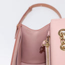Salvatore Ferragamo Vala Chain Shoulder Bag Patent leather Pink Gold Auth 168168-20