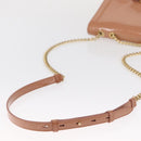 Salvatore Ferragamo Vala Chain Shoulder Bag Patent leather Pink Gold Auth 168168-7