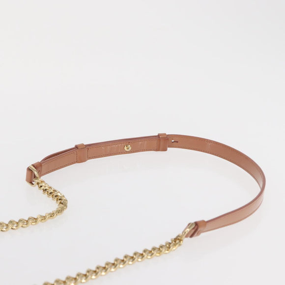 Salvatore Ferragamo Vala Chain Shoulder Bag Patent leather Pink Gold Auth 168168