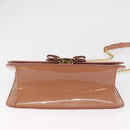 Salvatore Ferragamo Vala Chain Shoulder Bag Patent leather Pink Gold Auth 168168-5