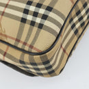 Burberrys Nova Check Hand Bag PVC 2way Beige Gold Auth 168170-15