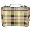 Burberrys Nova Check Hand Bag PVC 2way Beige Gold Auth 168170-3