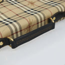 Burberrys Nova Check Hand Bag PVC 2way Beige Gold Auth 168170-7