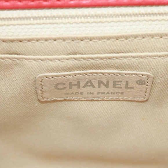 CHANEL Matelasse 25 Chain Shoulder Bag Lamb Skin Red Silver CC Auth 168175V