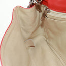 CHANEL Matelasse 25 Chain Shoulder Bag Lamb Skin Red Silver CC Auth 168175V-24