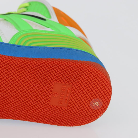 GUCCI Basket High Top Sneakers Leather 35 Multicolor 351 90431 8055 Auth 168178M