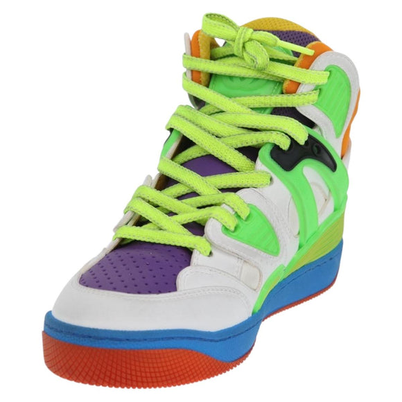 GUCCI Basket High Top Sneakers Leather 35 Multicolor 351 90431 8055 Auth 168178M