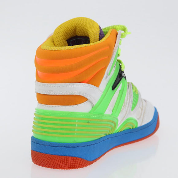 GUCCI Basket High Top Sneakers Leather 35 Multicolor 351 90431 8055 Auth 168178M
