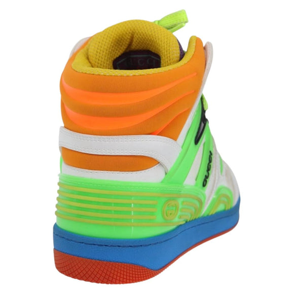 GUCCI Basket High Top Sneakers Leather 35 Multicolor 351 90431 8055 Auth 168178M