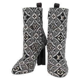 LOUIS VUITTON Preowned 1854 Print Silhouette Ankle Boots 37 1/2 LV Auth 168179M