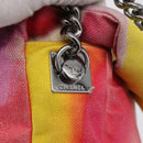 CHANEL Chain Matelasse Shoulder Bag Canvas Multicolor Silver CC Auth 168180SAM-19