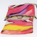 CHANEL Chain Matelasse Shoulder Bag Canvas Multicolor Silver CC Auth 168180SAM-21