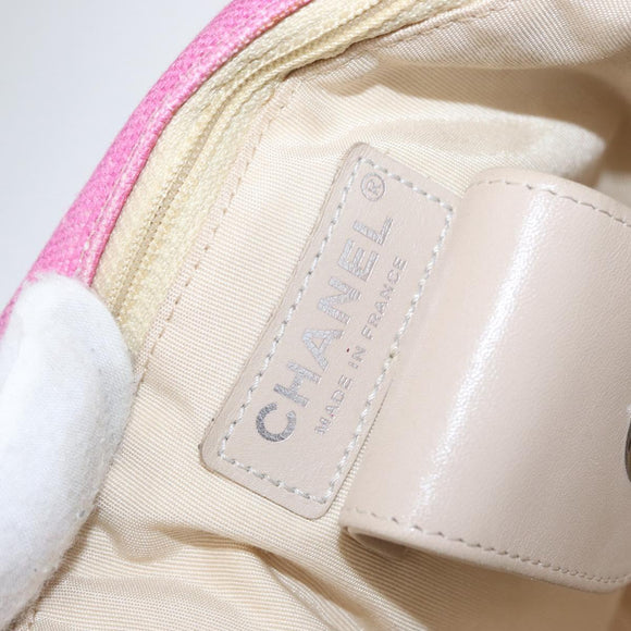 CHANEL Chain Matelasse Shoulder Bag Canvas Multicolor Silver CC Auth 168180SAM