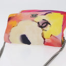 CHANEL Chain Matelasse Shoulder Bag Canvas Multicolor Silver CC Auth 168180SAM-7