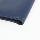 CHANEL COCO Mark Wallet Leather Navy CC Auth 168183-15