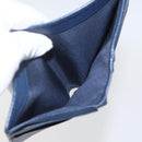 CHANEL COCO Mark Wallet Leather Navy CC Auth 168183-9