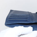 CHANEL COCO Mark Wallet Leather Navy CC Auth 168183-19
