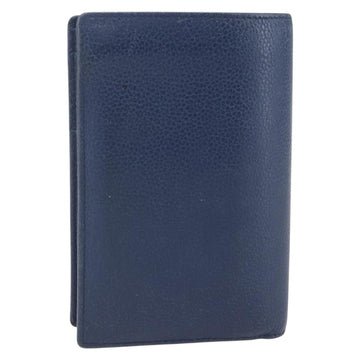 CHANEL COCO Mark Wallet Leather Navy CC Auth 168183 - 0
