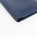 CHANEL COCO Mark Wallet Leather Navy CC Auth 168183-14