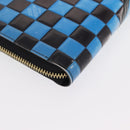 LOUIS VUITTON Damier LV Lace Zippy Wallet Long Wallet Blue LV Auth 168184-15