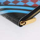 LOUIS VUITTON Damier LV Lace Zippy Wallet Long Wallet Blue LV Auth 168184-16