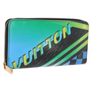 LOUIS VUITTON Damier LV Lace Zippy Wallet Long Wallet Blue LV Auth 168184-1