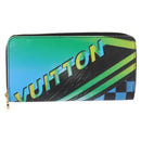 LOUIS VUITTON Damier LV Lace Zippy Wallet Long Wallet Blue LV Auth 168184-13