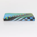 LOUIS VUITTON Damier LV Lace Zippy Wallet Long Wallet Blue LV Auth 168184-6