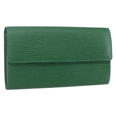 LOUIS VUITTON Epi PochettePorte Monnaie Credit Wallet Green M63574 Auth 168194