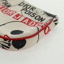 Christian Dior Hardcore Saddle etui Tasje Canvas Wit Zilver Auth 168201V-14