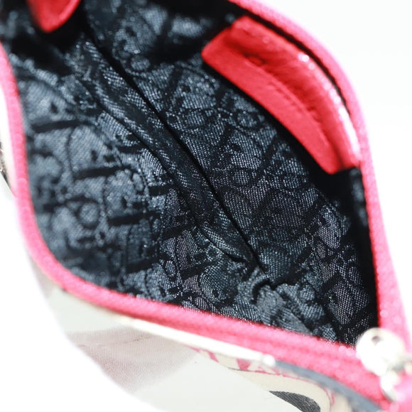 Christian Dior Hardcore Saddle etui Tasje Canvas Wit Zilver Auth 168201V