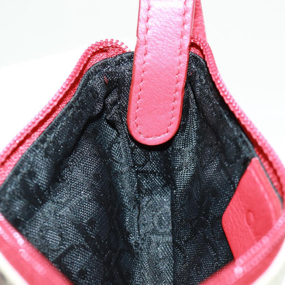 Christian Dior Hardcore Saddle etui Tasje Canvas Wit Zilver Auth 168201V