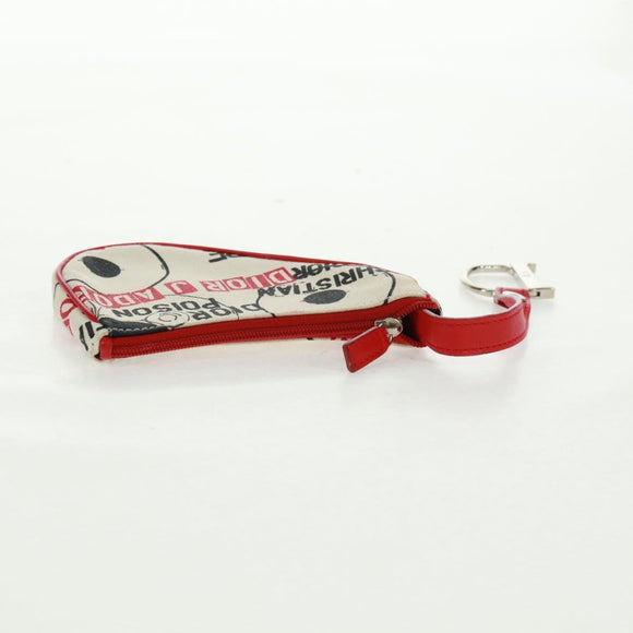 Christian Dior Hardcore Saddle etui Tasje Canvas Wit Zilver Auth 168201V