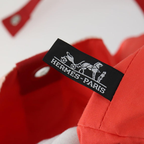 HERMES Strandtas Tote Bag Canvas Rood Auth 168207