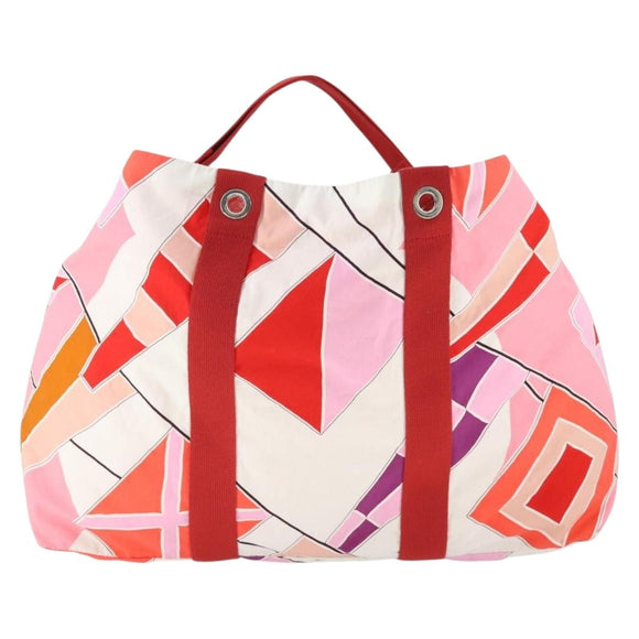 HERMES Strandtas Tote Bag Canvas Rood Auth 168207