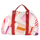 HERMES Strandtas Tote Bag Canvas Rood Auth 168207-2