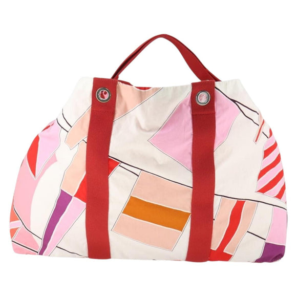 HERMES Strandtas Tote Bag Canvas Rood Auth 168207