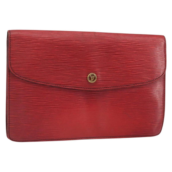 LOUIS VUITTON Epi Montaigne 27 Clutch Bag Red M52657 LV Auth 168213