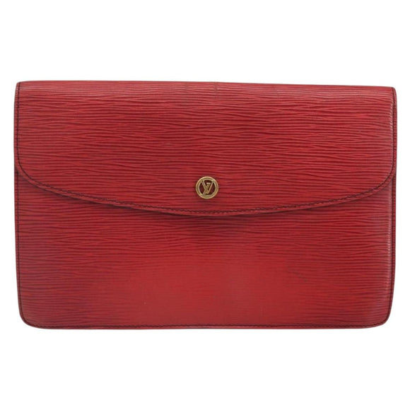 LOUIS VUITTON Epi Montaigne 27 Clutch Bag Red M52657 LV Auth 168213