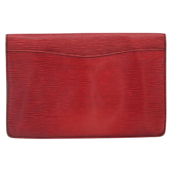 LOUIS VUITTON Epi Montaigne 27 Clutch Bag Red M52657 LV Auth 168213